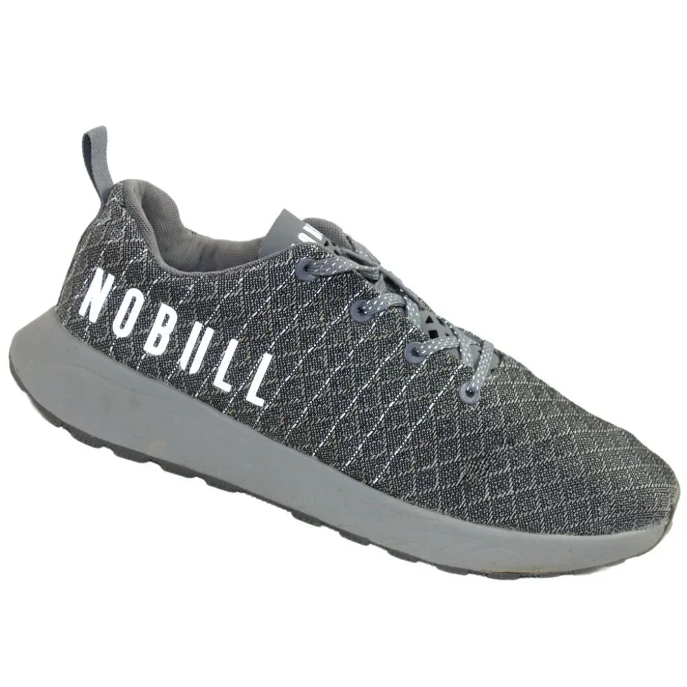 NoBull Matryx Trail Runner Heather Gray Mesh Low Profile Trainer, Size 9